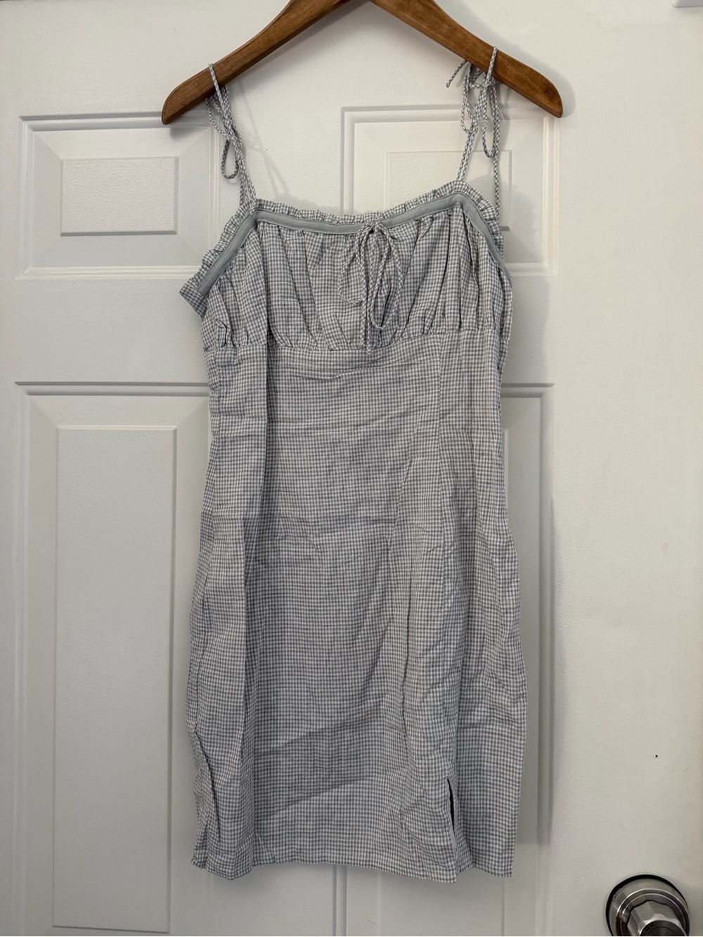 Grey Gingham Mini‎ Dress. Coquette, cottagecore. Sz S